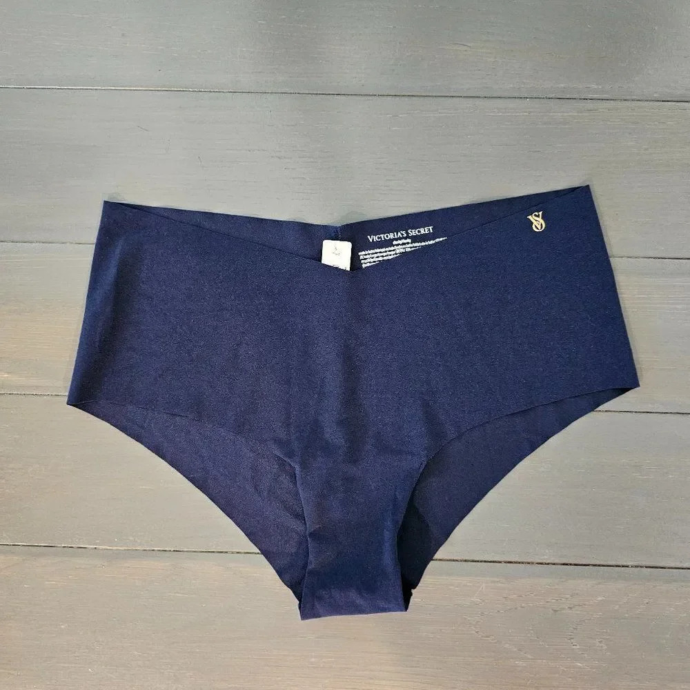 Victoria's Secret Women's Blue Low Rise Bikini No-Show Hiphugger Panty Size L - Picture 1 of 13